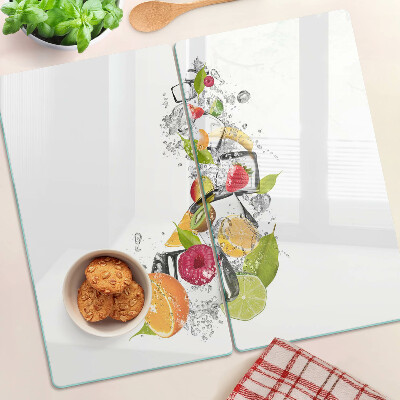 Glass kitchen board Fruit in water