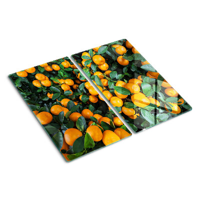 Glass kitchen board Mandarins on the branches