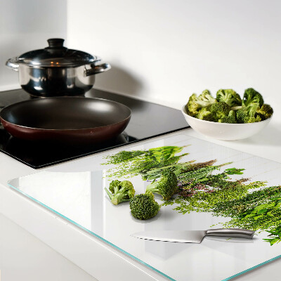 Glass kitchen board Herbs hanging on a string