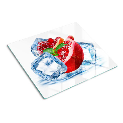 Glass kitchen board Pomegranate in ice