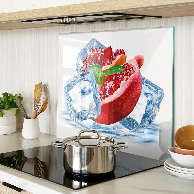 Glass kitchen board Pomegranate in ice