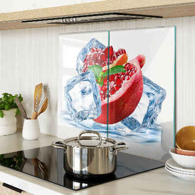 Glass kitchen board Pomegranate in ice