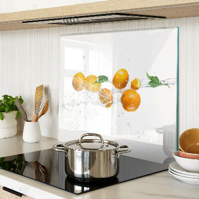 Glass chopping board Citrus with water