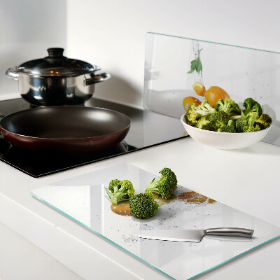 Glass chopping board Citrus with water