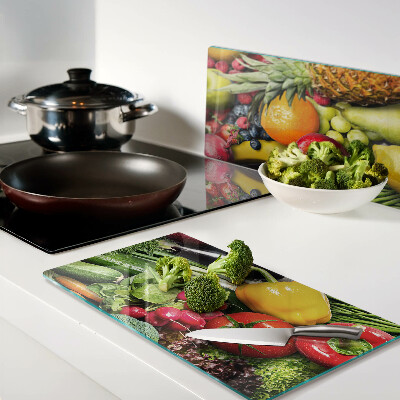 Glass chopping board Fruits and vegetables