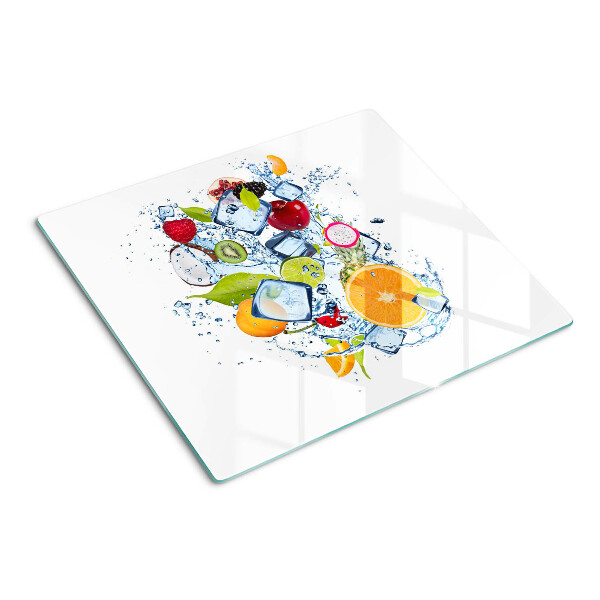 Glass kitchen board Fruit and ice