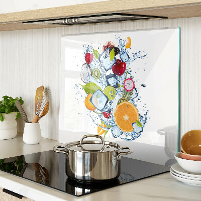 Glass kitchen board Fruit and ice