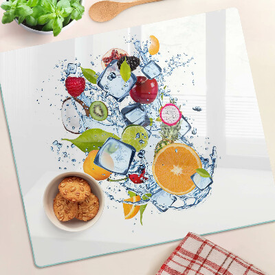 Glass kitchen board Fruit and ice