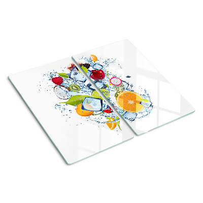 Glass kitchen board Fruit and ice