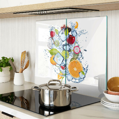 Glass kitchen board Fruit and ice