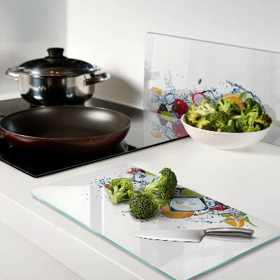 Glass kitchen board Fruit and ice