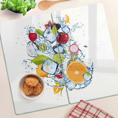 Glass kitchen board Fruit and ice
