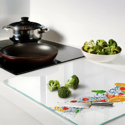 Glass kitchen board Colorful fruits and leaves