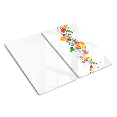 Glass kitchen board Colorful fruits and leaves