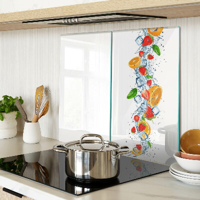 Glass kitchen board Colorful fruits and leaves