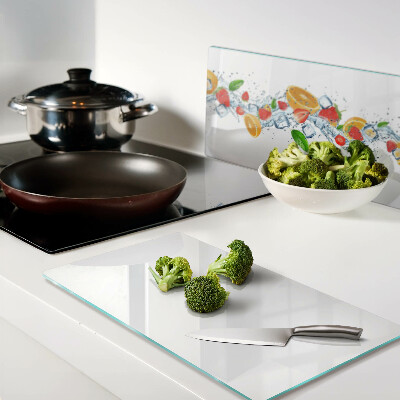 Glass kitchen board Colorful fruits and leaves