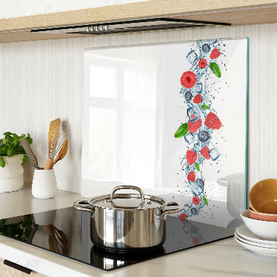Glass chopping board Floral pattern with berries