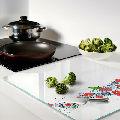 Glass chopping board Floral pattern with berries