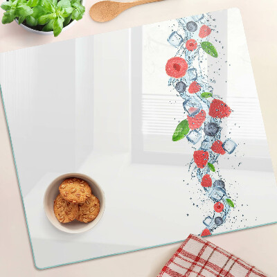 Glass chopping board Floral pattern with berries