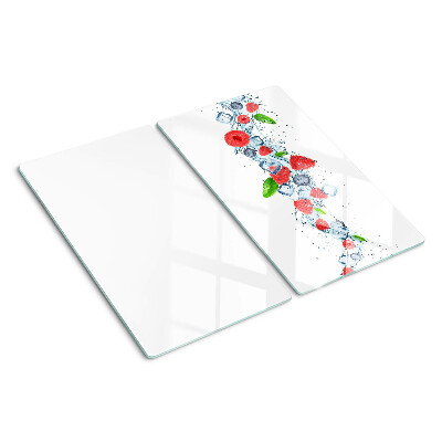 Glass chopping board Floral pattern with berries