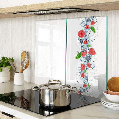 Glass chopping board Floral pattern with berries