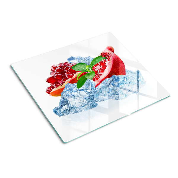 Glass chopping board Pomegranate and ice
