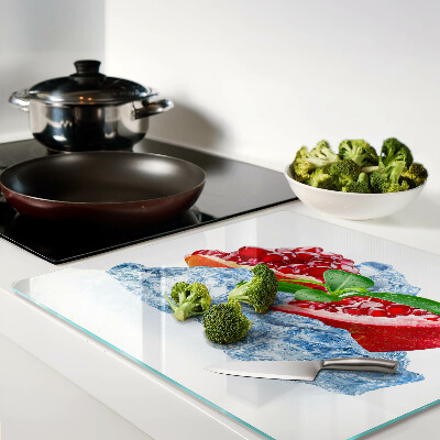Glass chopping board Pomegranate and ice