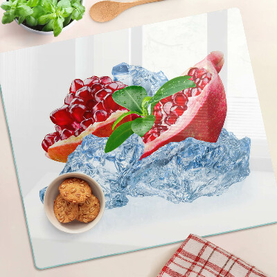 Glass chopping board Pomegranate and ice