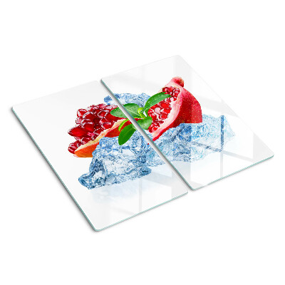 Glass chopping board Pomegranate and ice