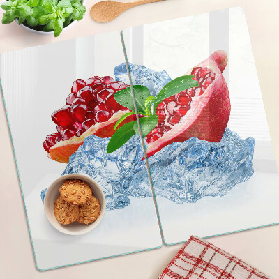 Glass chopping board Pomegranate and ice