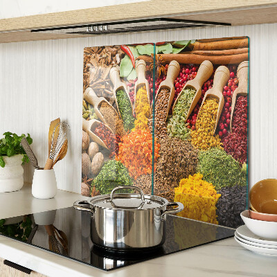 Glass chopping board Spices and herbs