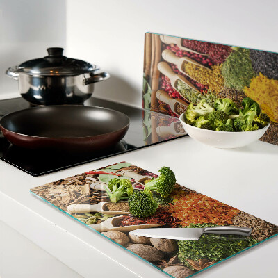 Glass chopping board Spices and herbs