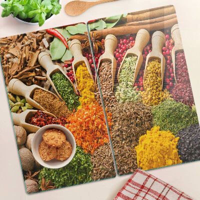 Glass chopping board Spices and herbs