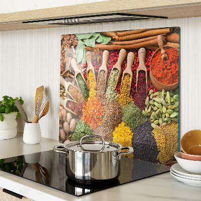 Glass kitchen board Spices and herbs