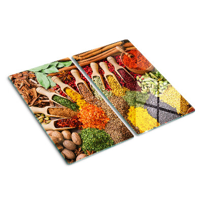 Glass kitchen board Spices and herbs