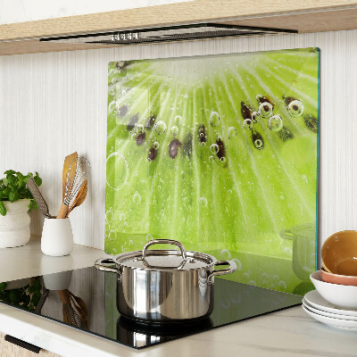 Glass chopping board Kiwi with water drops