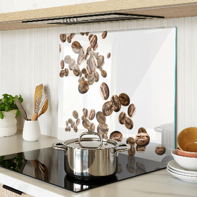Glass kitchen board Coffee beans in motion