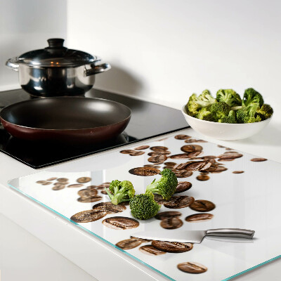 Glass kitchen board Coffee beans in motion