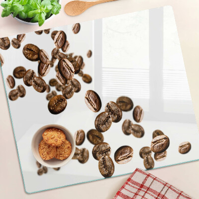 Glass kitchen board Coffee beans in motion