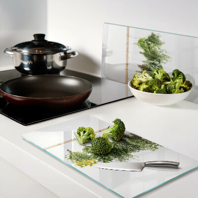 Glass kitchen board Dried herbs on a string