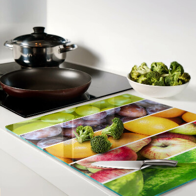 Glass chopping board Fruits in rainbow colors