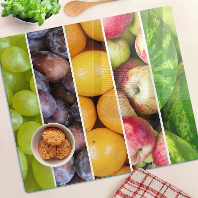 Glass chopping board Fruits in rainbow colors