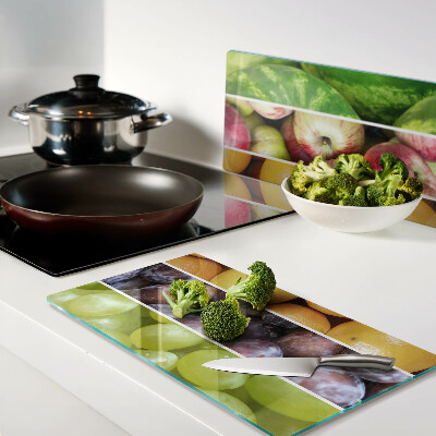 Glass chopping board Fruits in rainbow colors