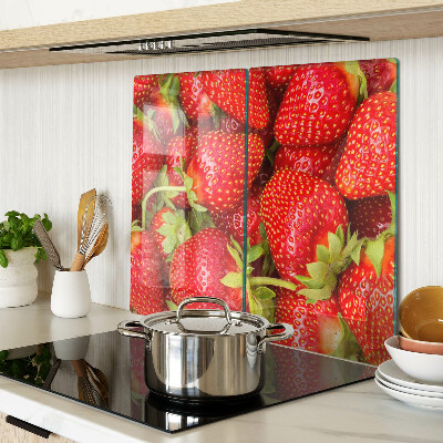 Glass kitchen board Strawberries on the background