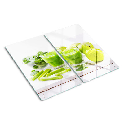 Glass kitchen board Green smoothie and fresh ingredients