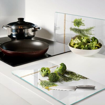 Glass kitchen board Herbs in hanging bunches