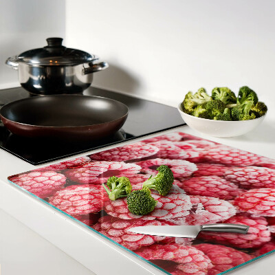 Glass chopping board Raspberries in a fresh edition