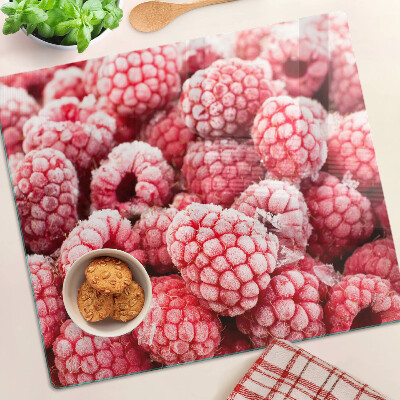 Glass chopping board Raspberries in a fresh edition