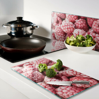 Glass chopping board Raspberries in a fresh edition