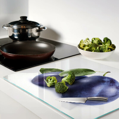 Glass chopping board Plums with leaves
